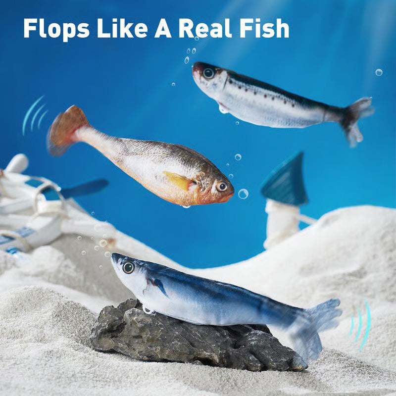 Realistisches hüpfendes Fischspielzeug für Katzen