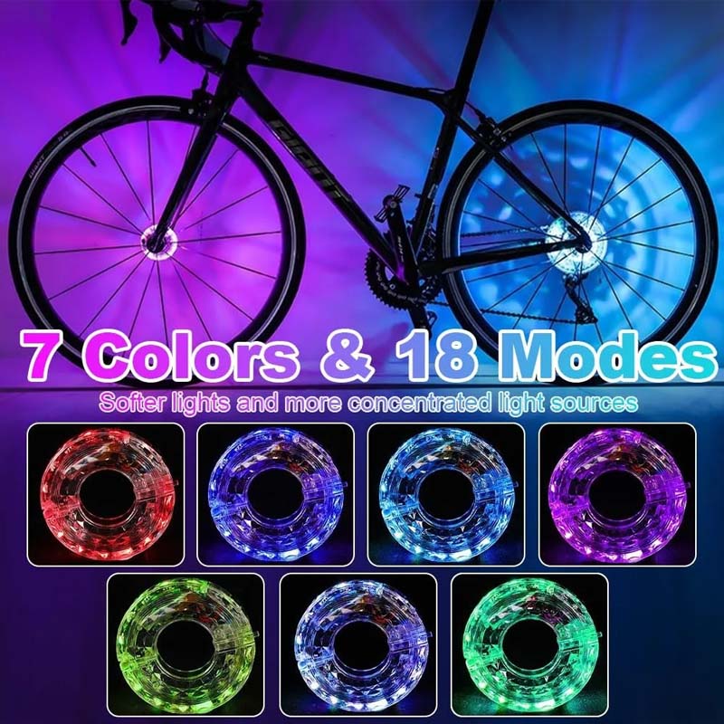 Luce LED per Mozzo Ruota Bici per Ciclismo Notturno