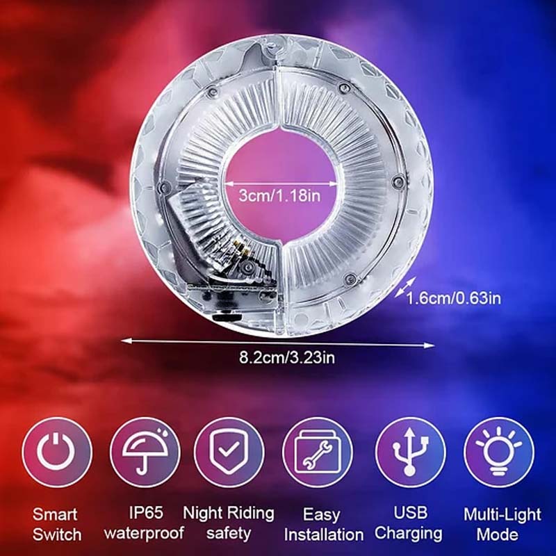 Luce LED per Mozzo Ruota Bici per Ciclismo Notturno