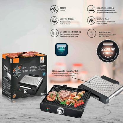 🔈🔈 Sconto dell'ultimo giorno - 60% DI SCONTO 🔥2200W fumo indoor grill con griglia antiaderente
