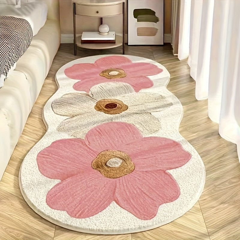 🌸Tappeto Floreale Irregolare Ultra Morbido!🧡Comfort Lussuoso & Look Giocoso per Camera da Letto o Soggiorno! 🛋️