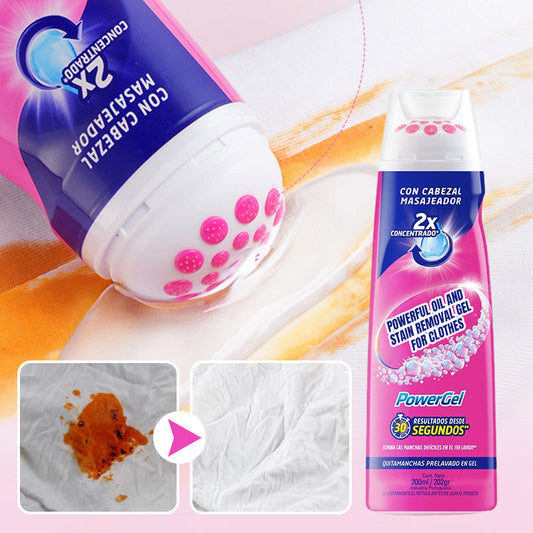 Gel potente per rimuovere macchie e olio dai vestiti
