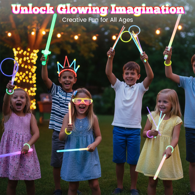 Set da 100 bastoncini luminosi multicolore a lunga durata