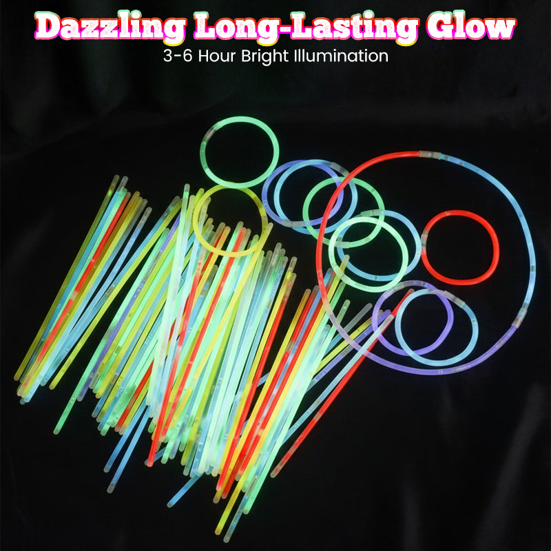 Set da 100 bastoncini luminosi multicolore a lunga durata