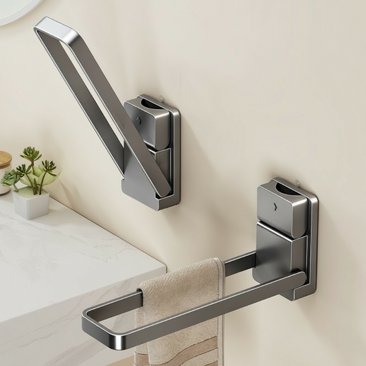 🥳NUOVO ARRIVO🔥50% DI SCONTO 🛁🧺 Portasciugamani pieghevole con ventosa｜Senza fori, ventosa forte, design pieghevole salvaspazio, resistente alla ruggine, adatto per bagno e cucina✨