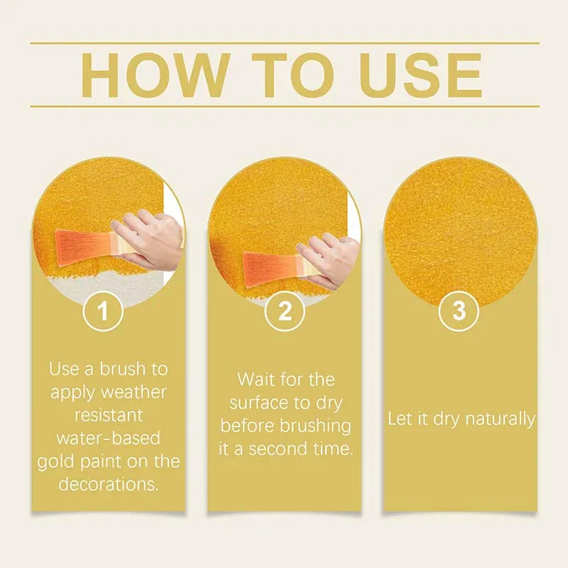Vernice Oro a Base d'Acqua Resistente agli Agenti Atmosferici