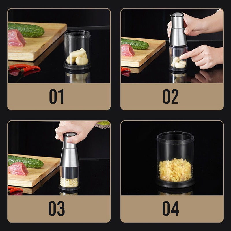 📢📢50% di sconto! 🧄✨ Smerigliatrice per Aglio in Acciaio Inox – Trita Senza Odori, Multifunzione (Peperoncino, Cetriolo, Carne) e Design Compatto! 🔪🏡