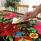 Tovaglia messicana a fiori con bordo smerlato