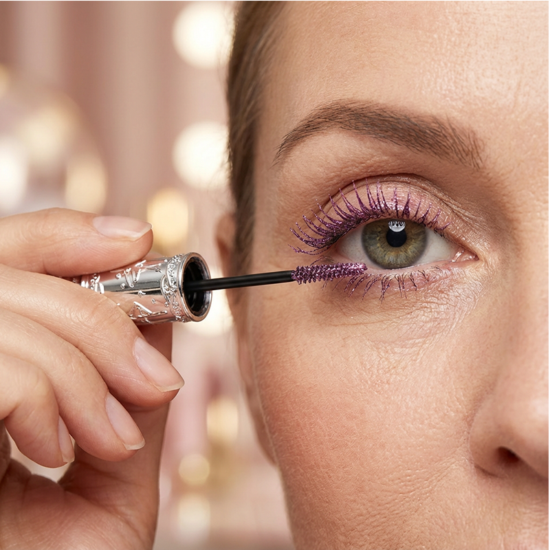 Mascara glitterato impermeabile a lunga durata