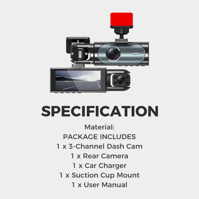 📢🔥2026 Uutuudet - 50% alennus!🏆Dash Cam a 3 canali 1080P