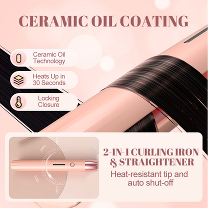 ✨Arricciacapelli e piastra lisciante 2 in 1🔥Due stili con un solo strumento! Regolazione temperatura, piastra antiaderente, protegge i capelli dal calore eccessivo. Crea ricci voluminosi o capelli lisci perfetti a casa, semplice e veloce.