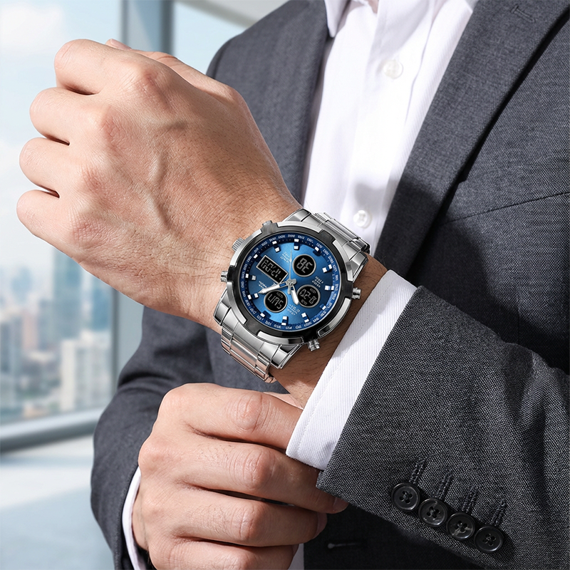 ⌚ 60% DI SCONTO! 🪖 Orologio Militare Uomo Impermeabile – Display Analogico-Digitale, Cinturino Acciaio & Resistente agli Urti 🛡️