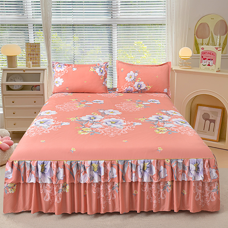 🔈🔈 OFFERTA LAMPO - SCONTO DEL 50% ⚡ Set di 3 Gonne da Letto con Volant 🛏️ – Stampa Floreale & Design a Doppio Strato!