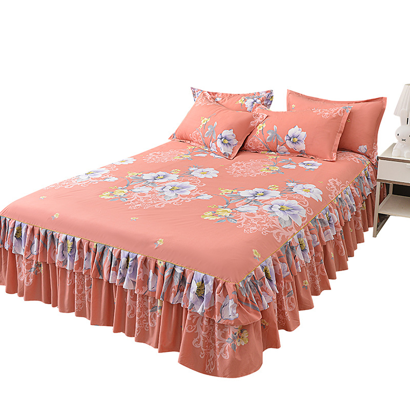 🔈🔈 OFFERTA LAMPO - SCONTO DEL 50% ⚡ Set di 3 Gonne da Letto con Volant 🛏️ – Stampa Floreale & Design a Doppio Strato!