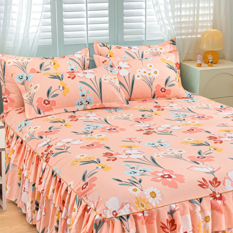 🔈🔈 OFFERTA LAMPO - SCONTO DEL 50% ⚡ Set di 3 Gonne da Letto con Volant 🛏️ – Stampa Floreale & Design a Doppio Strato!