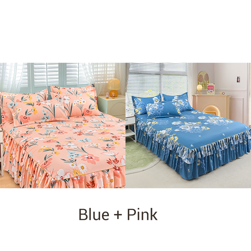 🔈🔈 OFFERTA LAMPO - SCONTO DEL 50% ⚡ Set di 3 Gonne da Letto con Volant 🛏️ – Stampa Floreale & Design a Doppio Strato!