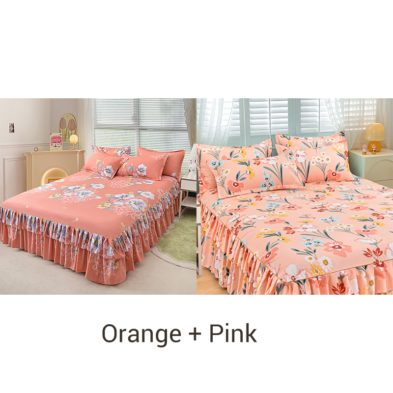 🔈🔈 OFFERTA LAMPO - SCONTO DEL 50% ⚡ Set di 3 Gonne da Letto con Volant 🛏️ – Stampa Floreale & Design a Doppio Strato!