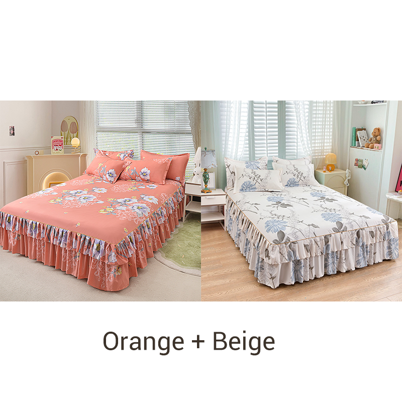 🔈🔈 OFFERTA LAMPO - SCONTO DEL 50% ⚡ Set di 3 Gonne da Letto con Volant 🛏️ – Stampa Floreale & Design a Doppio Strato!