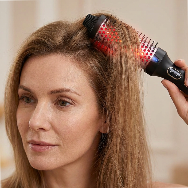 Pettine riscaldato 2 in 1 per lisciare e arricciare i capelli