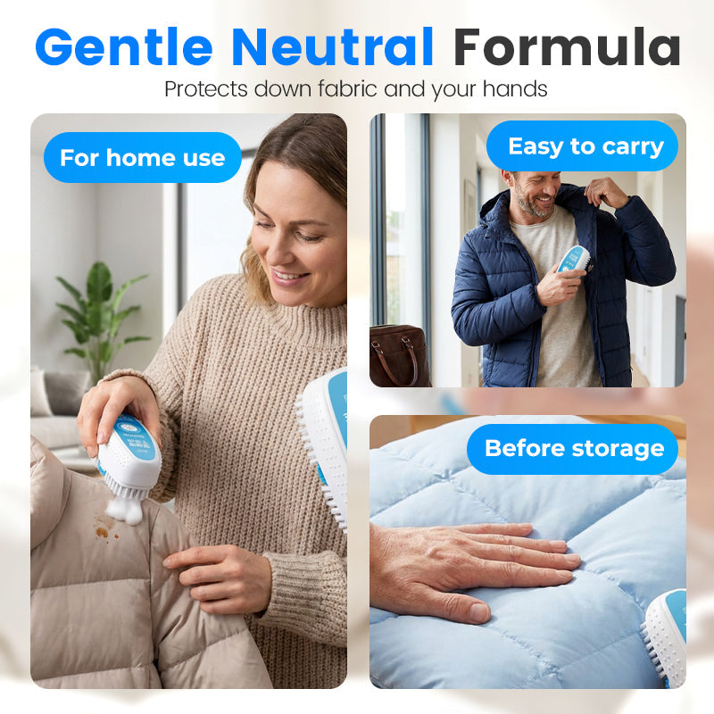 Detergente a secco per piumini con spazzola
