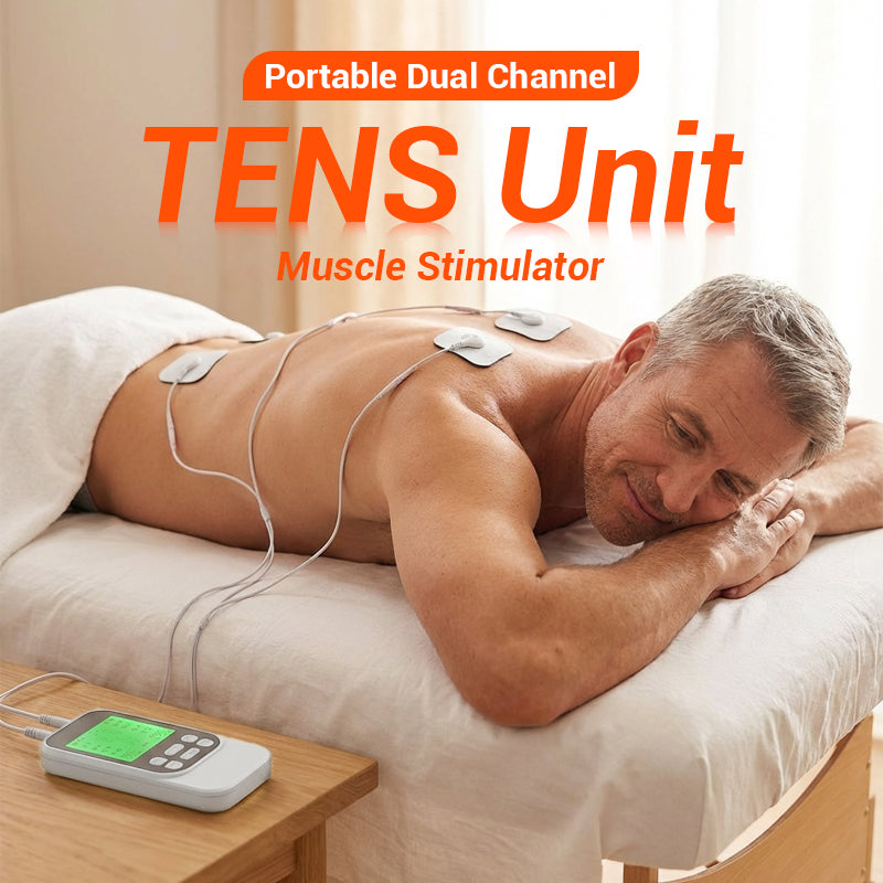 Elettrostimolatore Muscolare TENS Portatile a Doppio Canale