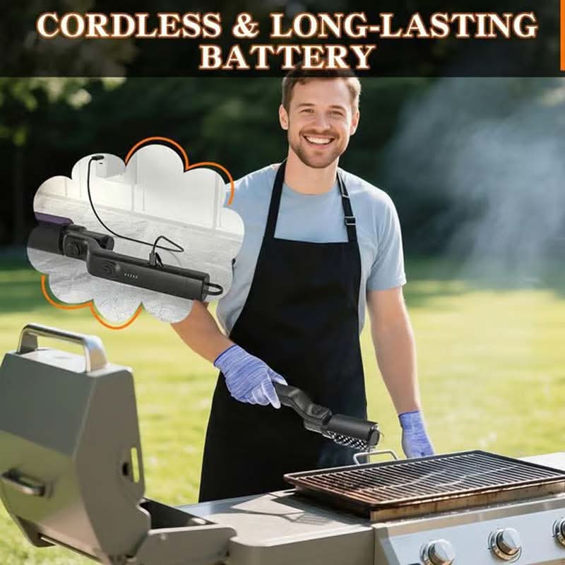 ⚡ Spazzola Elettrica per Barbecue Senza Fili – 50% SCONTO! Pulisci il Grill in Pochi Secondi 🍖