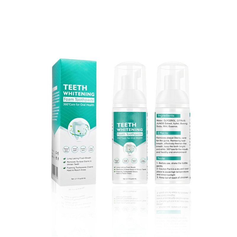 Dentifricio mousse sbiancante per la salute orale a 360°