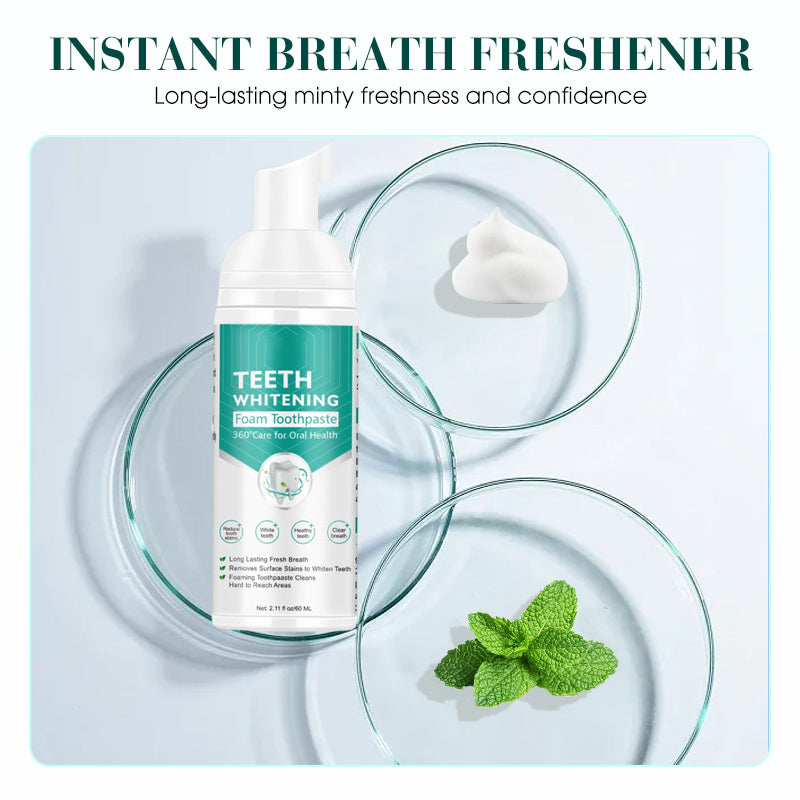 Dentifricio mousse sbiancante per la salute orale a 360°
