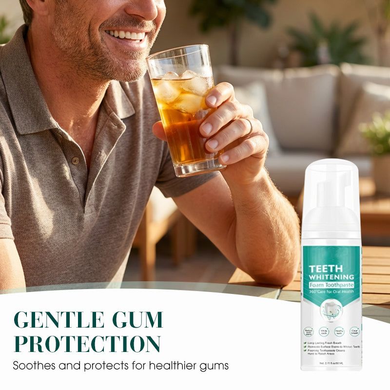 Dentifricio mousse sbiancante per la salute orale a 360°