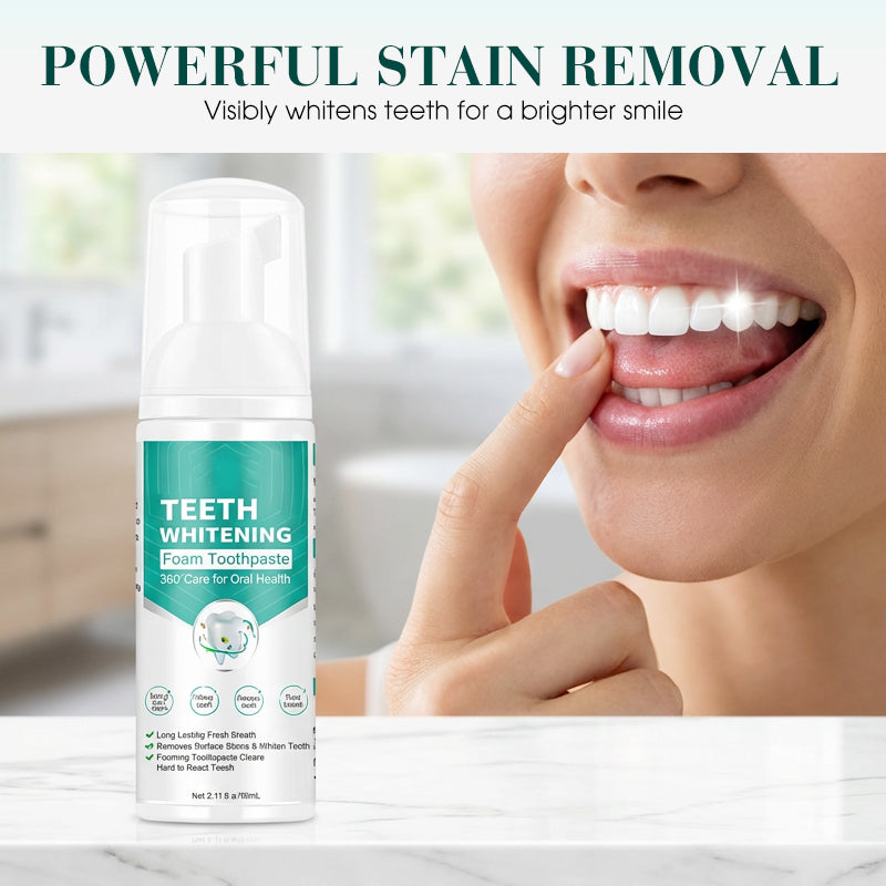 Dentifricio mousse sbiancante per la salute orale a 360°