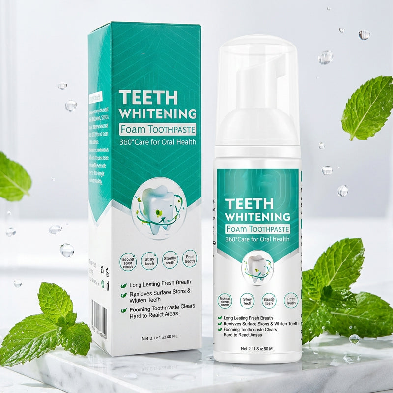 Dentifricio mousse sbiancante per la salute orale a 360°