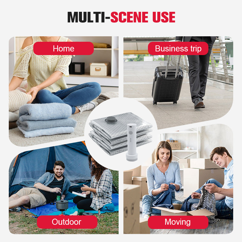 Sacchetti Sottovuoto da Viaggio & Set Pompa Portatile