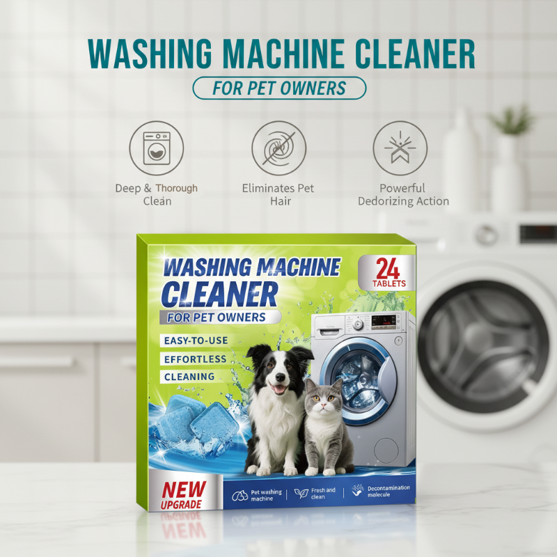 ✨️Amazing 50% Off！🐈🐕Ideal for pet owners! 🥼Enjoy hair-free laundry after every wash! Cleaner and Safer!💦Washing Machine Cleaner Tablets for Pet Owners
