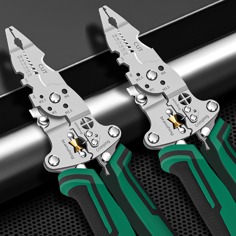 Pinza Spelafili Multifunzione Pieghevole con Tester di Tensione Integrato