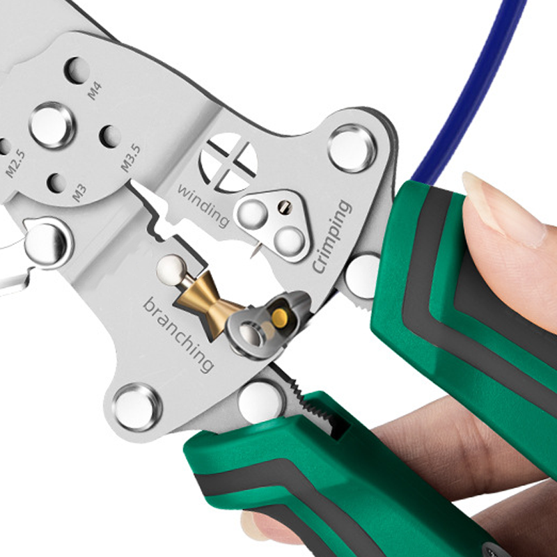 Pinza Spelafili Multifunzione Pieghevole con Tester di Tensione Integrato