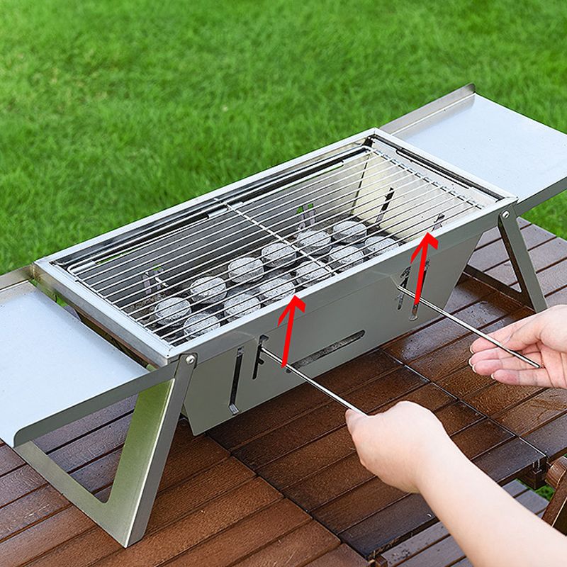 Barbecue Pieghevole da Esterno in Acciaio Inossidabile