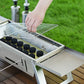 Barbecue Pieghevole da Esterno in Acciaio Inossidabile