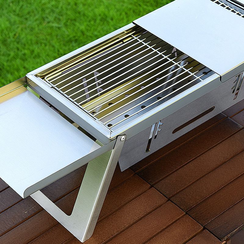 Barbecue Pieghevole da Esterno in Acciaio Inossidabile