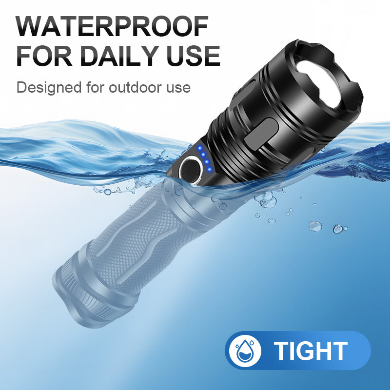 Torcia elettrica portatile multifunzionale per esterni con zoom