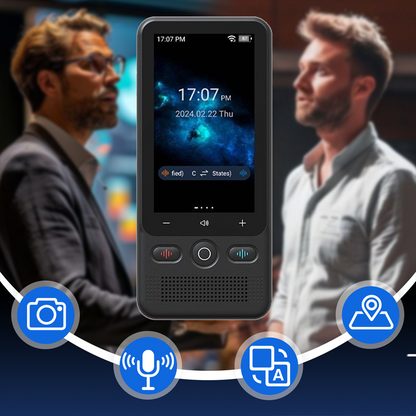 📢📢 Sconto del 50%!! ⏰📲 Dispositivo di traduzione portatile 2 in 1 – Traduzione in tempo reale, 🌍 138 lingue offline, 🔋 Batteria a lunghissima durata | Perfetto per chi viaggia in tutto il mondo ✈️