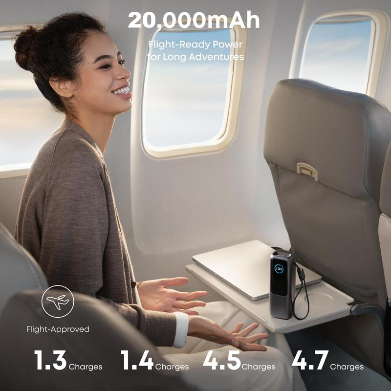 ⚡Power bank per laptop da 20.000 mAh con tre porte USB-C da 100 W per la ricarica di più dispositivi