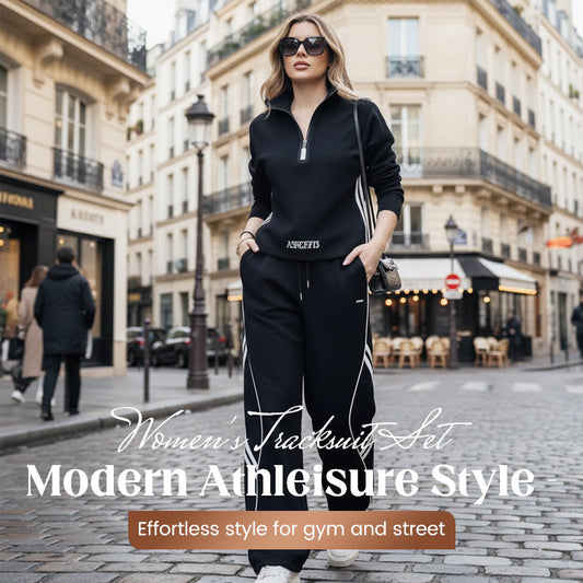 Completo tuta casual da donna con mezza zip