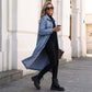 🎁Nuovo arrivo - 50% di sconto💥Cappotto lungo casual da donna in denim con bottoni🤠💙✨