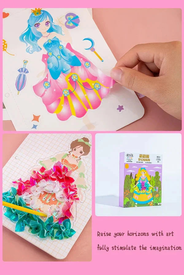 Album da disegno creativo disegnato a mano con adesivi