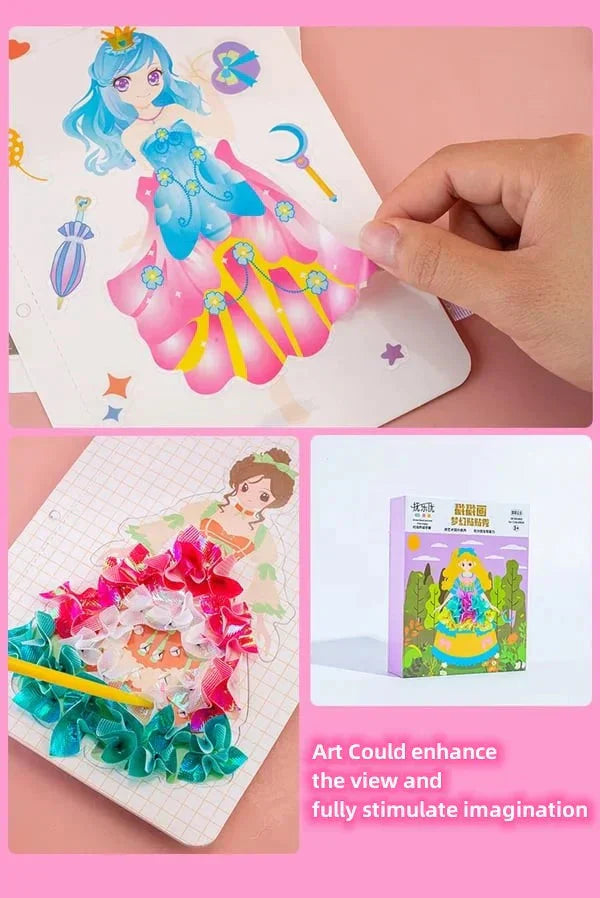Album da disegno creativo disegnato a mano con adesivi