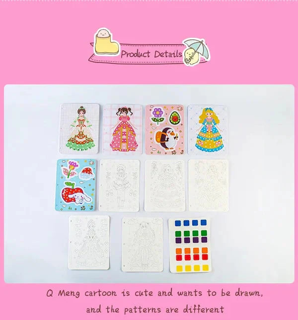 Album da disegno creativo disegnato a mano con adesivi