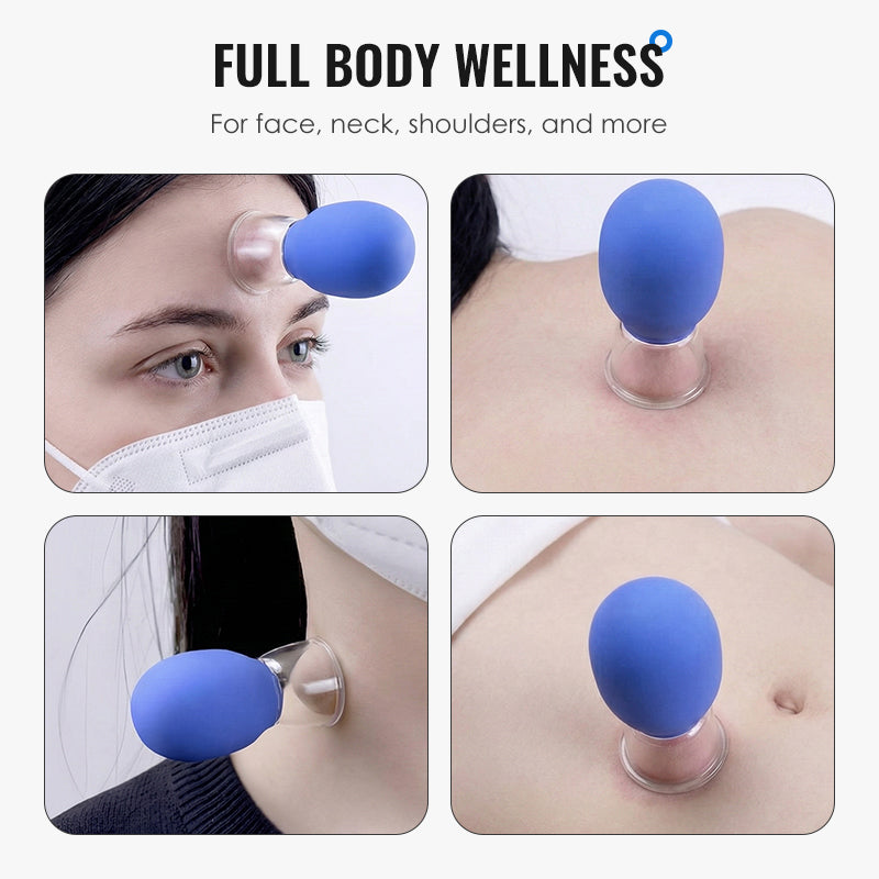 Coppette massaggianti sottovuoto in vetro e silicone