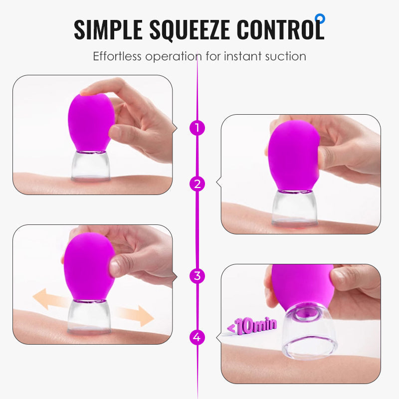 Coppette massaggianti sottovuoto in vetro e silicone