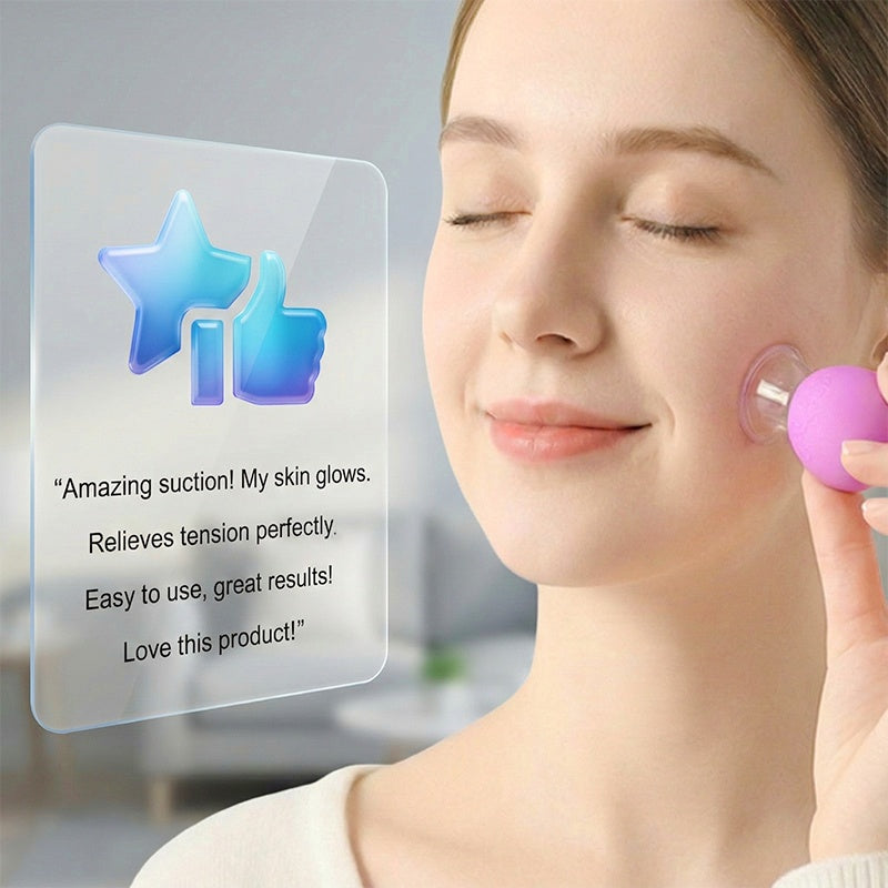 Coppette massaggianti sottovuoto in vetro e silicone