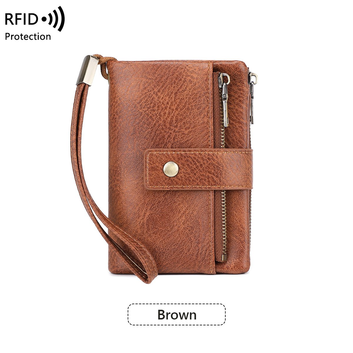 Portafoglio da donna in pelle con blocco RFID